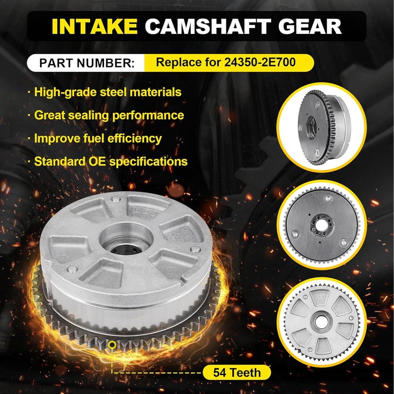 YEHERIT Store 24350-2E700 24370-2E020 Intake & Exhaust Timing Camshaft Sprocket CVVT Gear Compatible with Hyundai Elantra Kona Veloster 2017-2021, Kia Forte Soul Seltos 2.0L 2017-2022 - Image 3